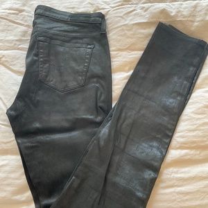 AG Charcoal Coated Denim Skinny Jeans “The Legging” Super Skinny Size 28